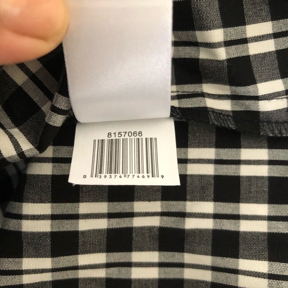 Nordstrom 1. State Off Shoulder Blouse black Checkered Size Medium Bell Sleeves - Picture 8 of 9
